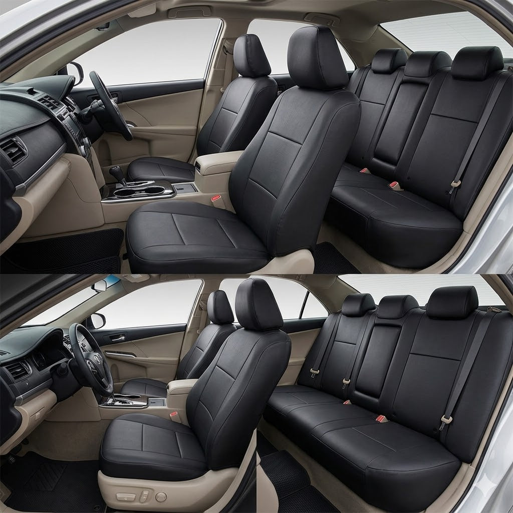 Auto Leather Type Seat Cover M/C Oem Design Custom Fitting Honda City 2021 Black Colour 12 Pcs / Set