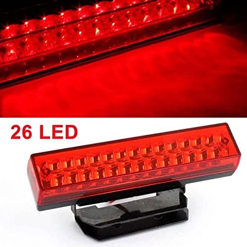 Car Third Brake Lamp Universal Fitting Rear Screen Inner Side Fitting Rectangle Shape Plastic Housing Black Housing Parking + Brake Function 5.40" 26 Led Red Led Standard Quality Blister Pack Fy-1902/Qr-8818B (China)