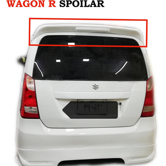 Car Spoiler Trunk Type Suzuki Wagon-R 2018 Modulo Design Fgm Tape Type Fitting With Led Small Size Solid White Colour