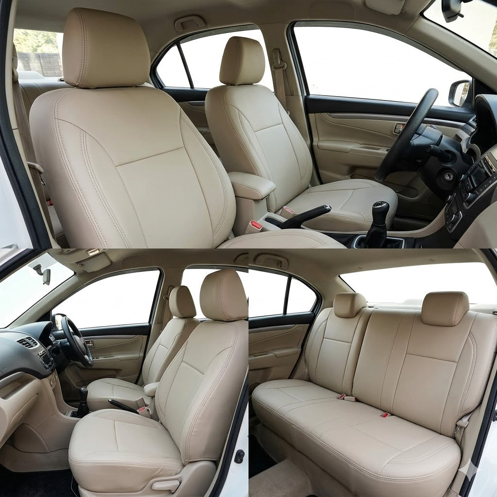 Auto Leather Type Seat Cover M/D Oem Design Custom Fitting Suzuki Wagon-R 2018 Y-Grey Colour 06 Pcs/Set