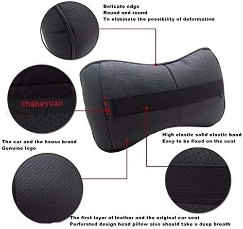Car Neck Rest Cushions Pvc Material Honda Logo 02 Pcs/Set Black Poly Bag Pack (Pakistan)