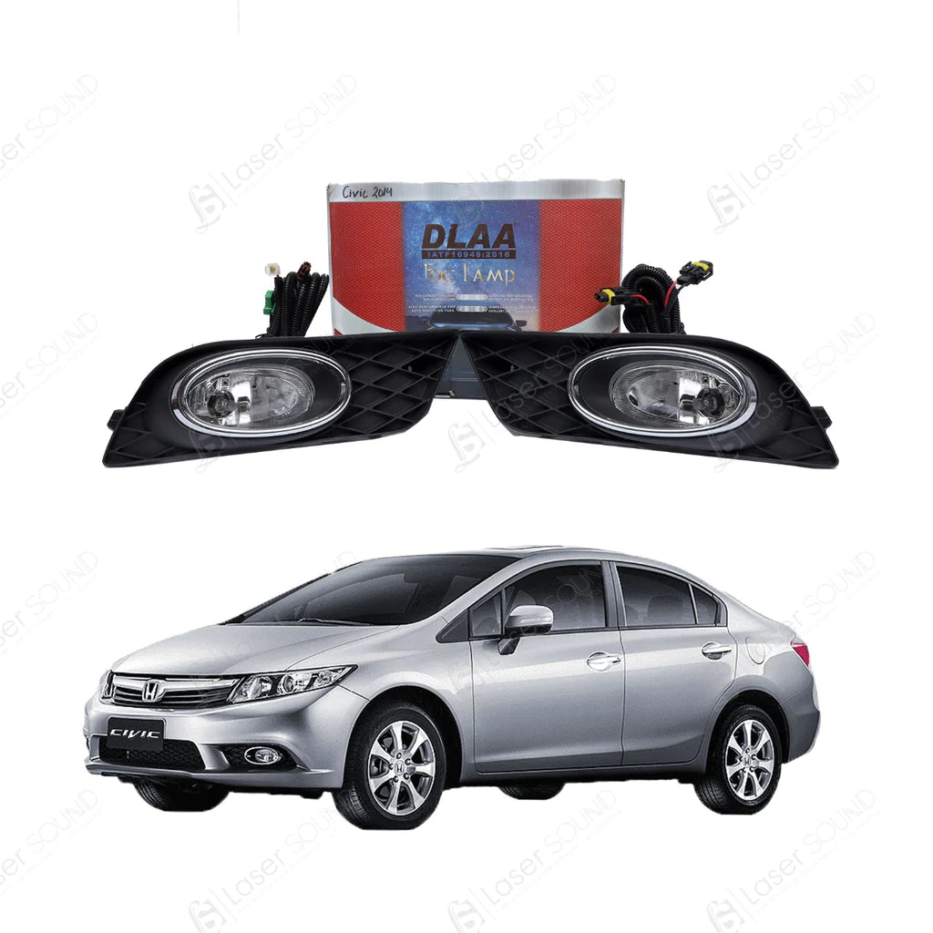 Car Fog Lamp Korealite Oem Fitting Halogen Honda Civic 2015 Metal Housing Glass Lens Clear Lens Black/Dala (China)