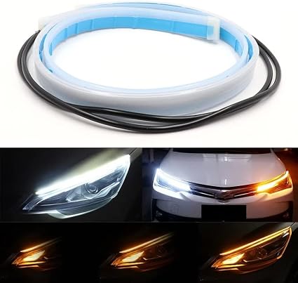 Car Interior Led Dashboard Light (Police Style) Cob Type Strip Type 48" Size 01 Pc/Set Silicone Housing Poly Bag Pack Red/Blue (China)