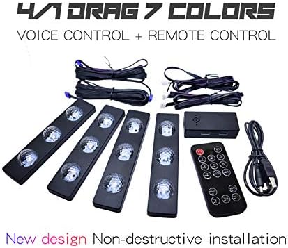 Car Interior Led Atmosphere Light (Star) Smd Type With Remote 04 Pcs/Set Silicone Housing Box Pack Rgb (China) Fy-5934