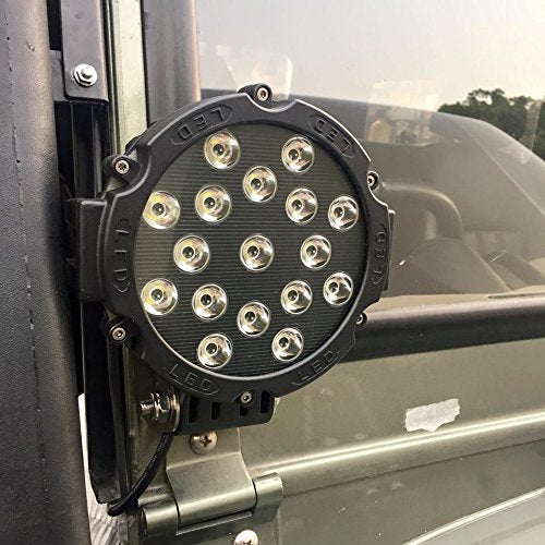Automotive Led Work Lamp Metal Housing Round Shape 6" 17 Led 300W White Colour Box Pack 01 Pc/Pack Red Body Colour (China)