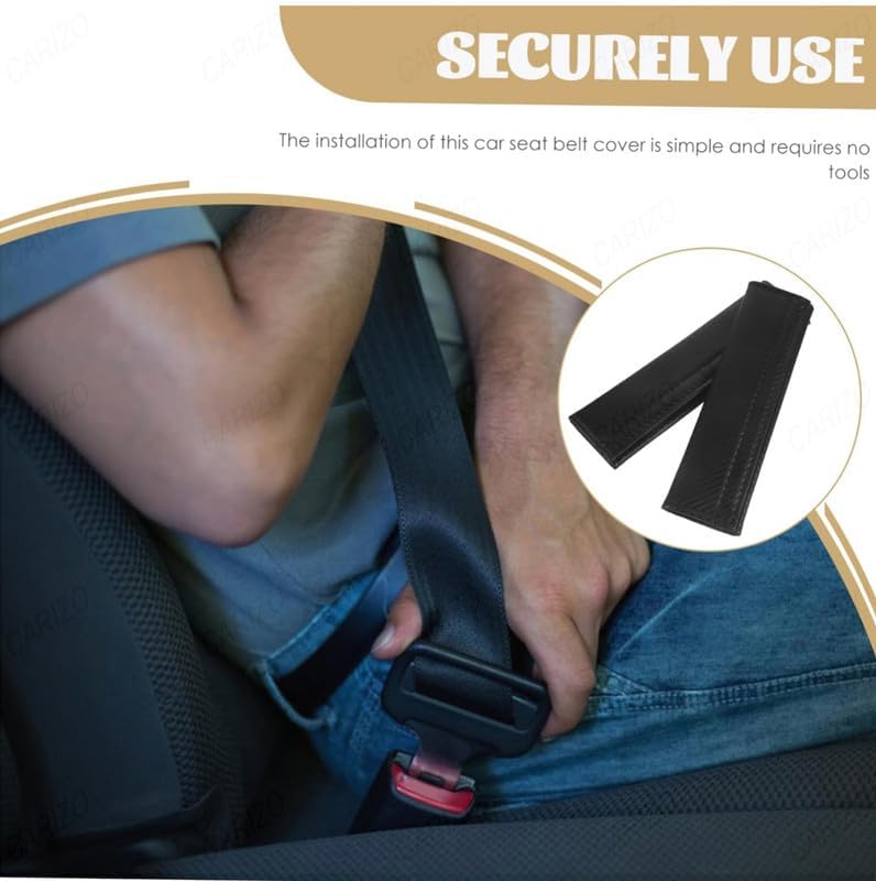Seat Belt Covers (China) Pvc Material Carbon Toyota Logo 02 Pcs/Set Fy-4806 Poly Bag Pack