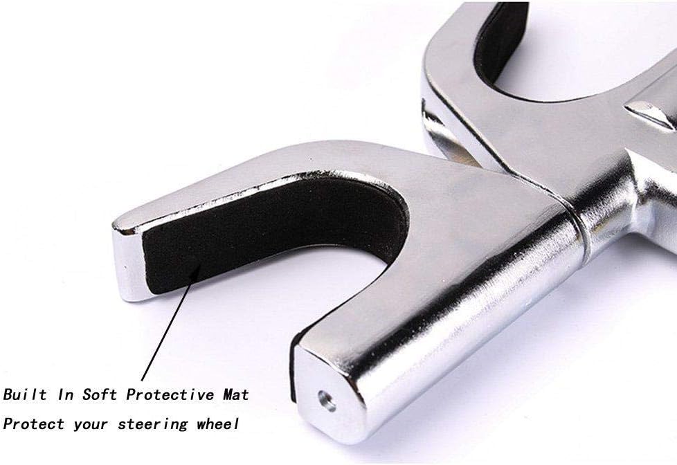 Universal Car Anti Theft | Security Lock Steering To Steering Type Simple Key Black/Chrome Colour Box Pack X1 Type Fy-7907 (China)