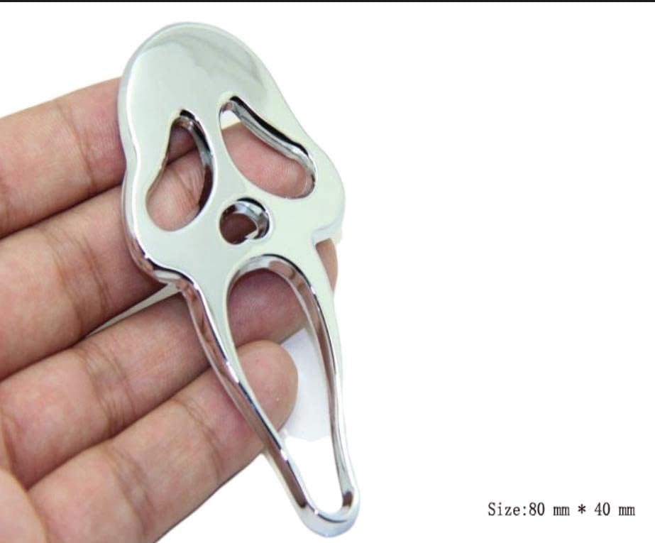 Car Universal Mono Metal Material Skull Logo Chrome 01 Pc/Pack Small Size Poly Bag Pack (China)