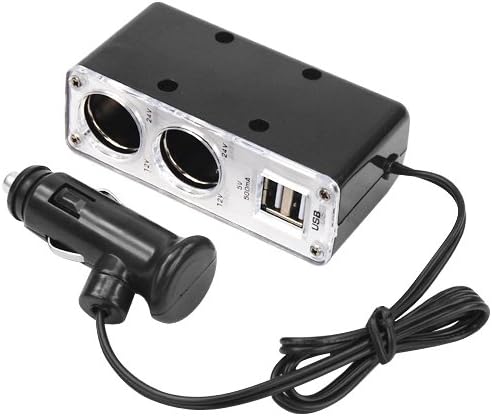 Car Dc Cigarette Lighter Socket Splitter 2 X Dc + 2 X Usb Sockets Plastic Housing With Led 60W 1A 12-24V Black Housing Blister Pack | Wf-0030 (China)
