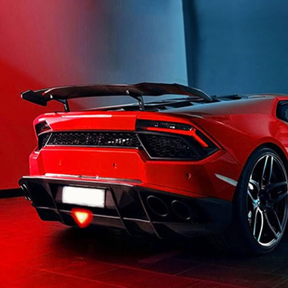 Car Third Brake Lamp Universal Fitting Under Rear Diffuser Fitting Triangle Shape Plastic Housing Black Housing Parking + Flashing Function Red Led Standard Quality Colour Box Pack 869 (China)