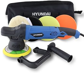 Electric Car Polisher Hyundai Metal Housing 1300W W/Polishing Wool Pad  Heavy Duty  Variable Speed Blue/Black Housing Colour Box Pack Hpw1300-Ep