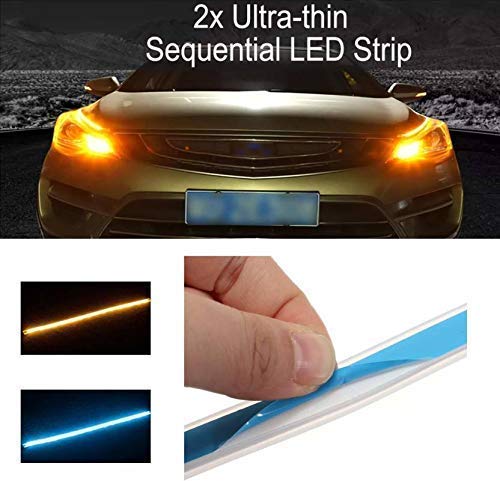 Car Eyebrow Light Oem Fitting Neon Design White Drl Orange Indicator (Running) 02 Pcs/Set Colour Box Pack (China)
