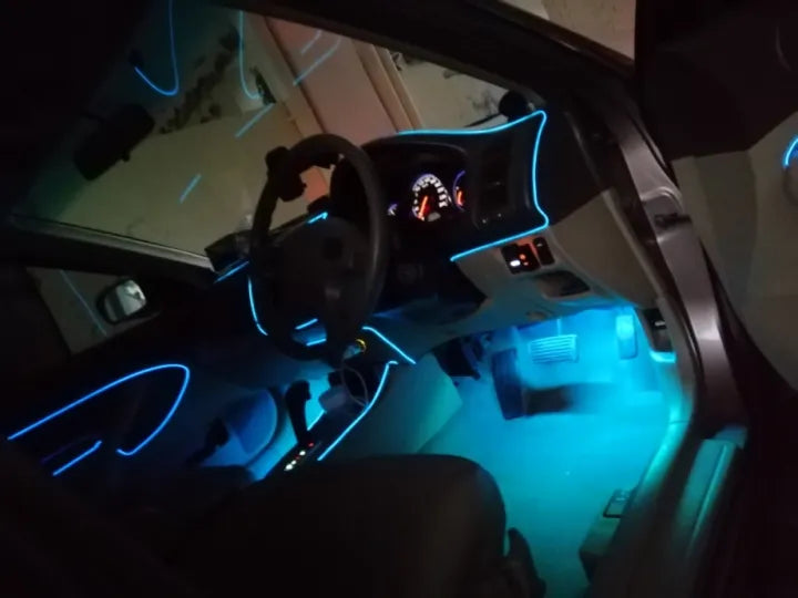 Car Interior Led El Wire Smd Type Strip Type 01 Pc/Set Silicone Housing Poly Bag Pack Rgb (China)