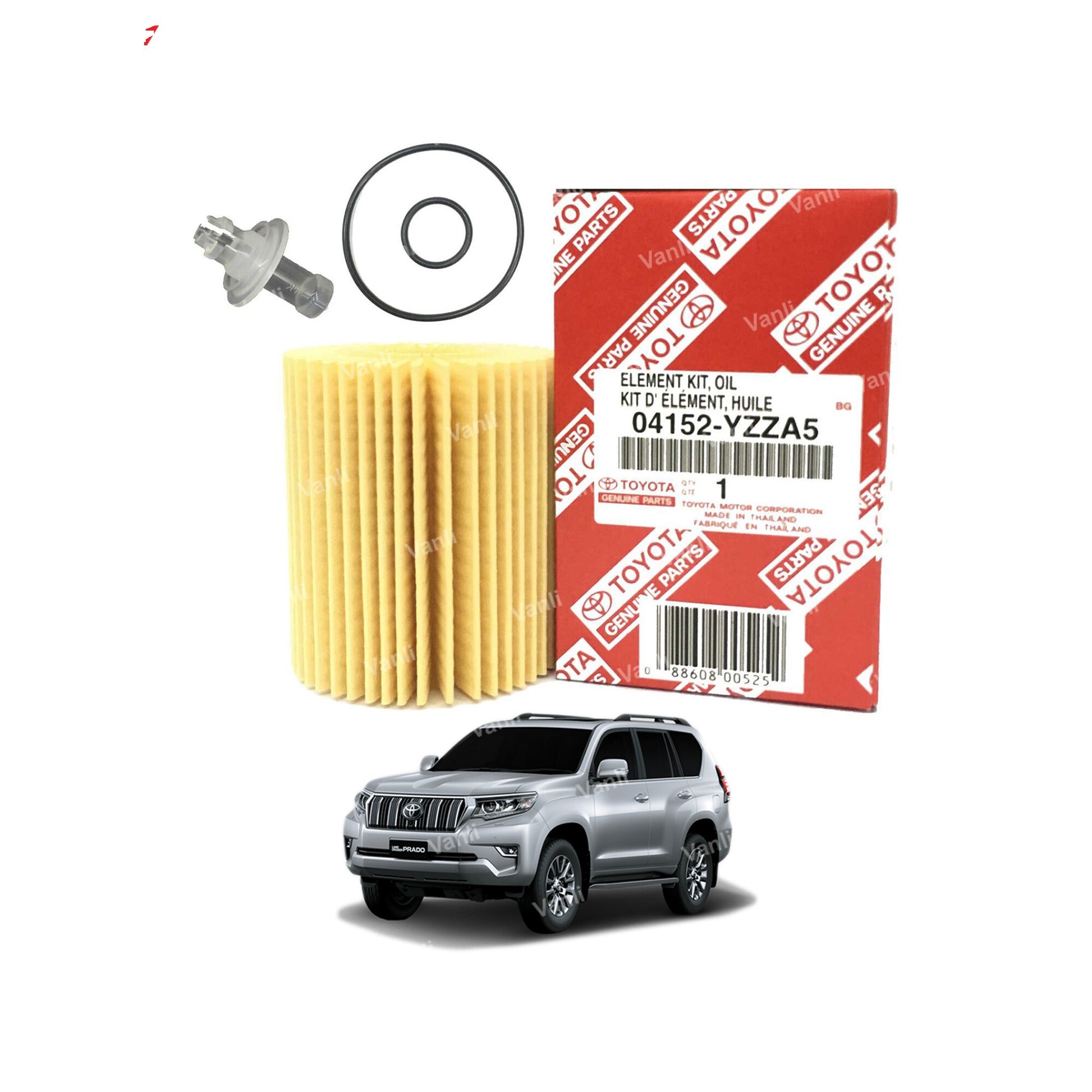 Automotive Oil Filter Tgp Genuine Element Type Toyota Prado Fj-120 & Fj-150 Colour Box Pack Yzza5 (Thailand)