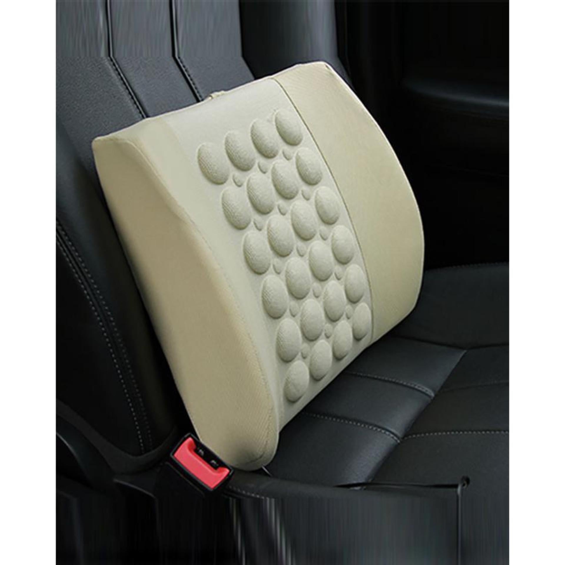 Car Back Rest Cushion Pvc/Fabric/Massager Type Large Size Beige 01 Pc/Pack Poly Bag Pack (China)