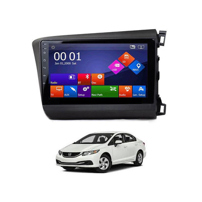 Car In Dash Touch Screen Android Panel  Tab Style Honda Civic 2015 9" B/B Mtk 1 Gb 16 Gb Ips Display  Gorilla Glass  Matt Black Navigation Rebirth Panel (China)