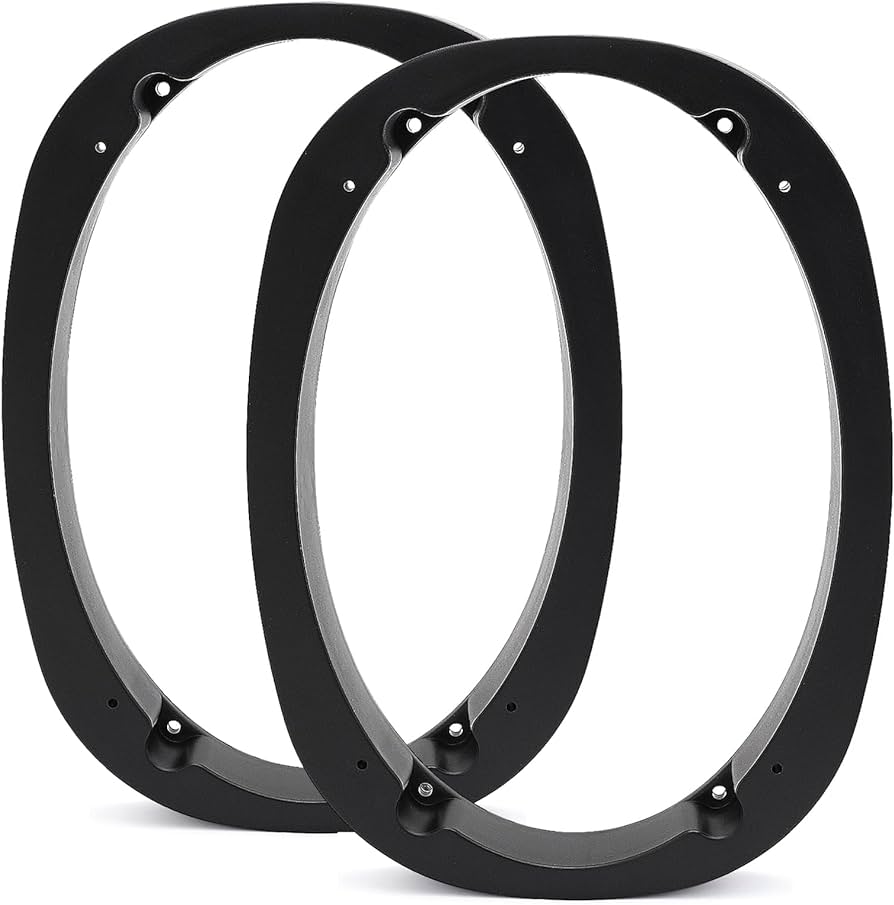 Car Door Speaker Spacer Plastic Material Black 6" X 9" Poly Bag Pack