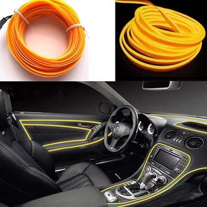 Car Interior Led El Wire Smd Type Strip Type 01 Pc/Set Poly Bag Pack Yellow (China)