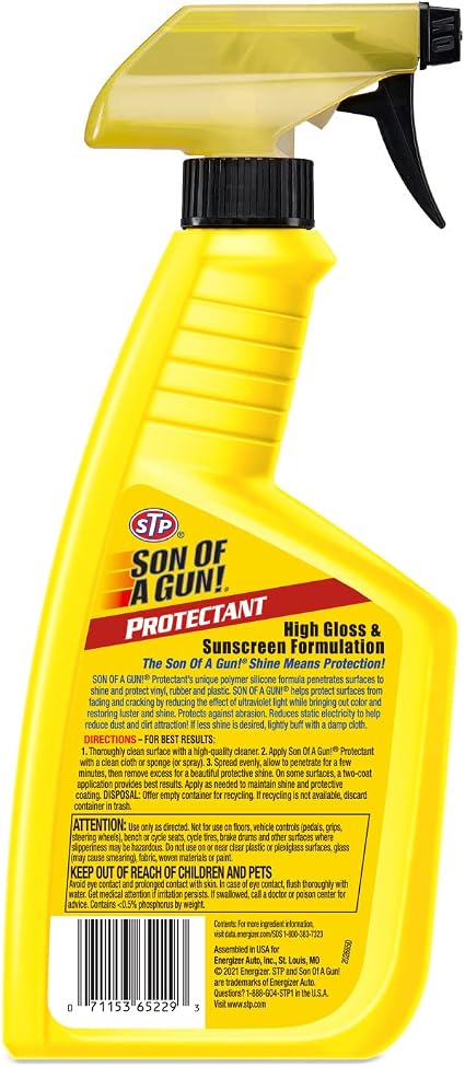Car Dashboard Polish Stp Plastic Bottle Pack 473Ml Son Of A Gun Protectant Shines&Protects 63860 (Usa)