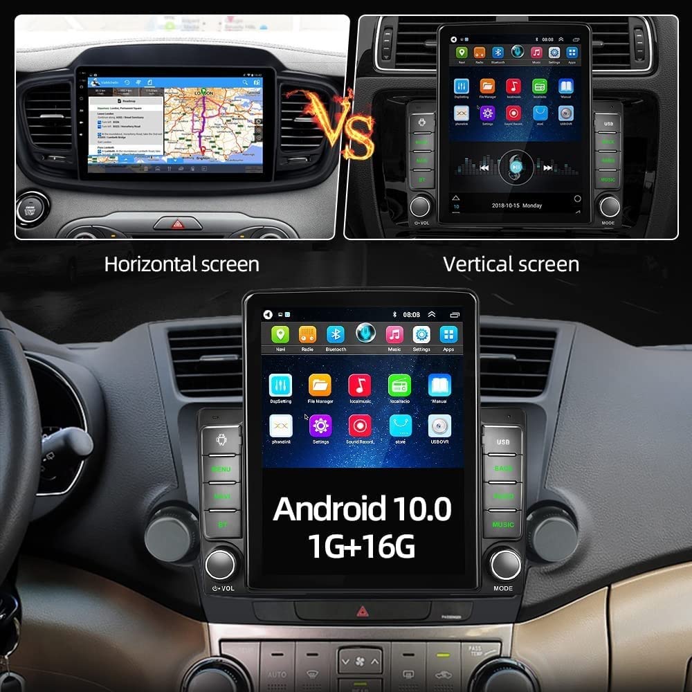 Car In Dash Touch Screen Android Panel Tesla Style 10" B/B Mtk 1 Gb 16 Gb Ips Display Gorilla Glass Piano Black Panel Navigation (China)