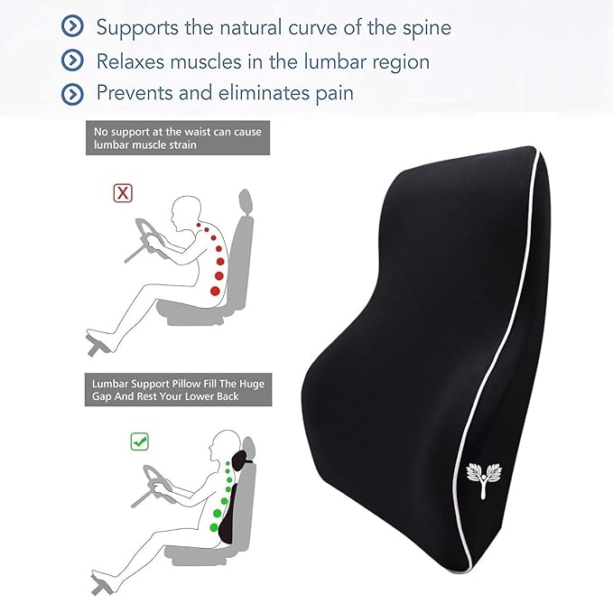 Car Back Rest Cushion Velvet Material Without Logo Large Size Black 01 Pc/Pack Poly Bag Pack (China)