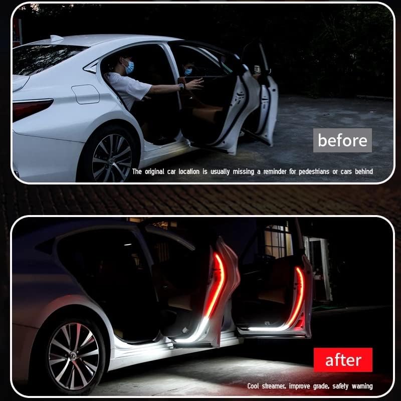 Car Interior Led Door Warning Light Smd Type 02 Pcs/Set Silicone Housing Poly Bag Pack Red/White (China)