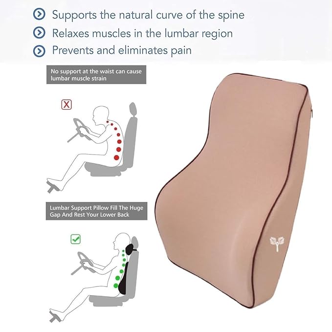 Car Back Rest Cushion Velvet Material Without Logo Large Size Beige 01 Pc/Pack Poly Bag Pack (China)