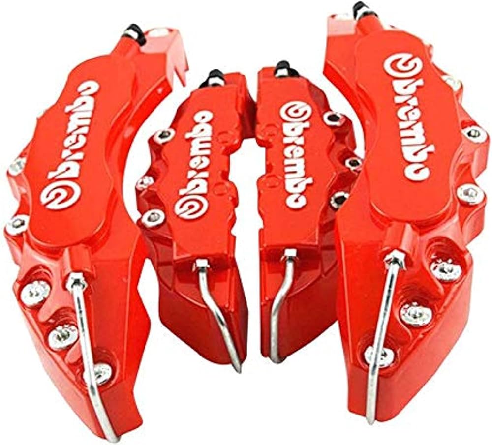 Automotive Disk Brake Caliper Cover Universal Fitting No Logo Medium Size 02 Pcs/Set Red Brembo (China)