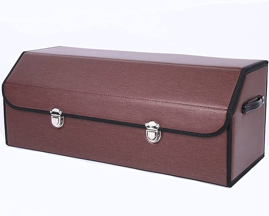 Car Trunk Organiser / Storage Box Pvc Material  Large Size No Logo Brown Premium Quality (China)