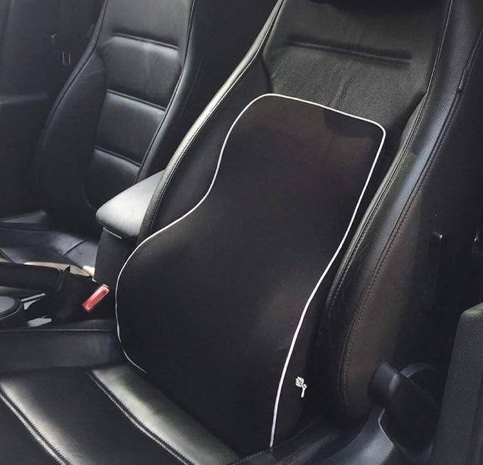 Car Back Rest Cushion Velvet Material Without Logo Large Size Black 01 Pc/Pack Poly Bag Pack (China)