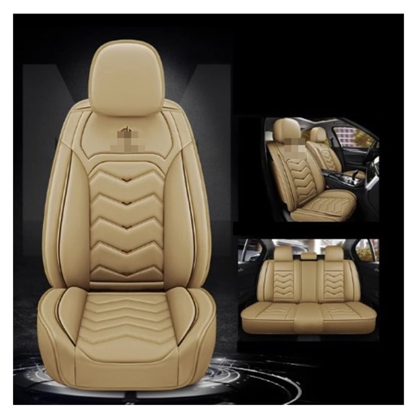 Auto Leather Type Seat Cover M/B Audi A5 Quattro Design Custom Fitting Honda Civic 2016-2021 Beige Colour Beige Stitch  12 Pcs / Set