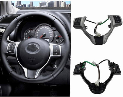 Automotive Multimedia Steering Wheel Control Switches  Oem Fitting  Toyota Vitz 2018    Black/Silver Housing 02 Pcs/Set Box Pack (China)