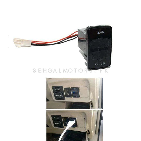 Car Mobile Usb Socket Rectangle Shape Honda Fitting Black Blister Pack Fy-2067 (China)
