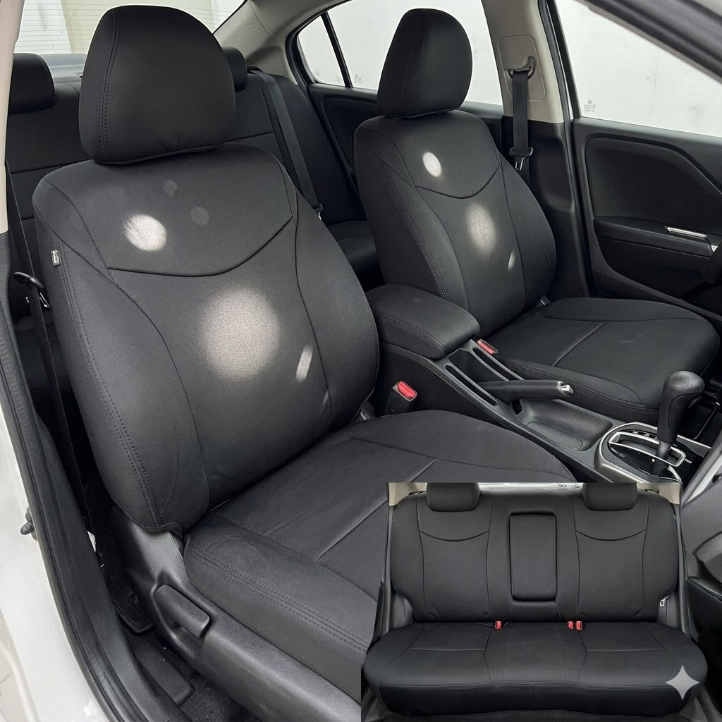Auto Leather Type Seat Cover M/C Oem Design Custom Fitting Toyota Prius 2018 Black Colour 12 Pcs / Set