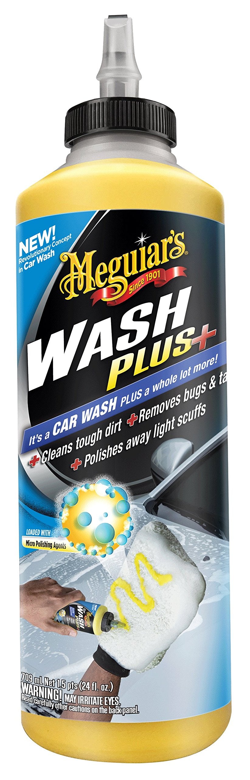 Car Shampoo Meguiars Plastic Bottle Pack 709Ml Wash Plus G25024Eu (Usa)