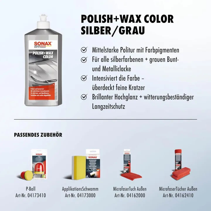 Car Body Polish Sonax Cream Based Plastic Can Pack 500Ml Silver Color 02963000-544 (Japan)