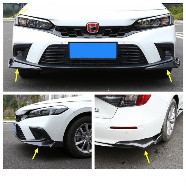 Body Kit/Lip Front + Side + Back Sides Honda Civic 2022 Modulo Design Plastic Material With Led 07 Pcs/Set Not Painted (China)
