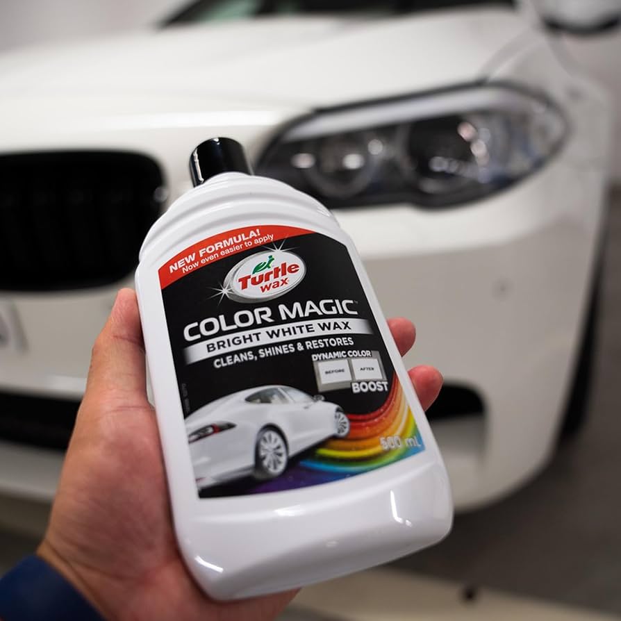 Car Body Polish Turtle Wax Cream Based Plastic Bottle Pack 500Ml Color Magic Bright White Wax 52712 (Usa)