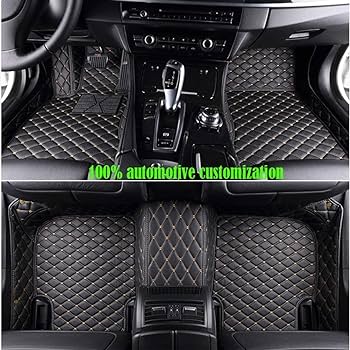 Car Floor Mat 8D X70 Proton Black Pvc  Beige Stitch 03 Pcs / Set Premium Quality (China)
