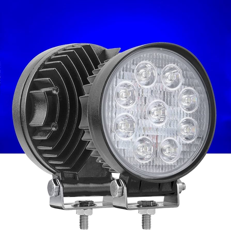 Automotive Led Work Lamp Metal Housing Round Shape 09 Led 100W White/Yellow Colour Box Pack 01 Pc/Pack Fy-5110 (China)