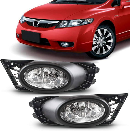 Car Fog Lamp Korealite Oem Fitting Halogen Honda Civic 2009 Plastic Housing Plastic Lens Clear Lens  Kl-7862 (China)