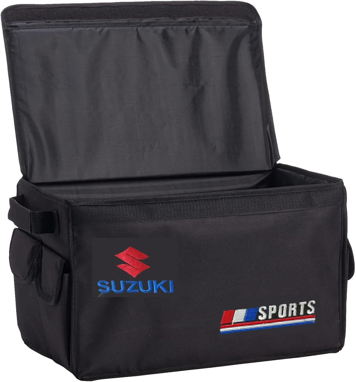 Car Trunk Organiser / Storage Box Pvc Material Medium Size Suzuki Logo Black Premium Quality (China)