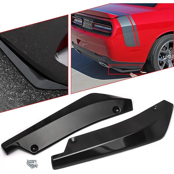 Rear Bumper Lip/Extensions Universal Fitting  Plastic Material Gloss Black Bulk Pack (China) 02 Pcs/Set