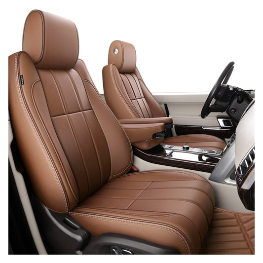 Auto Leather Type Seat Cover M/B Oem Design  Custom Fitting Honda Civic 2018 Cayane Brown    11 Pcs/Set