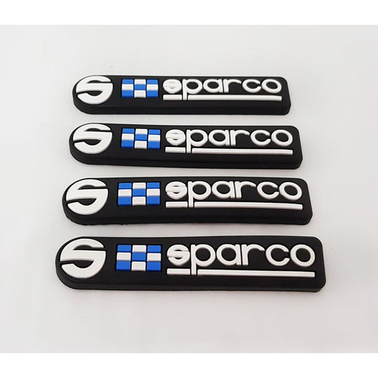 Car Door Anti-Scratch Guards Silicone Material  Sparco Logo 04 Pcs/Set Blister Pack White Ipop (China)