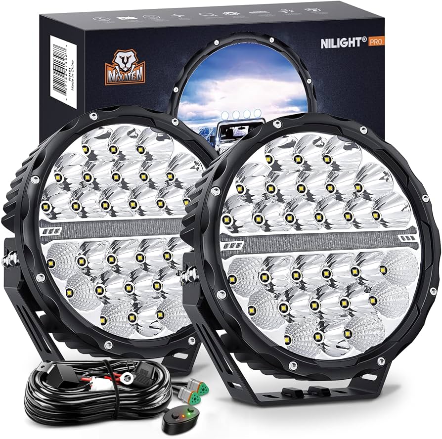 Automotive Led Work Lamp Metal Housing Round Shape 9" 32 Led 300W White Box Pack 01 Pc/Pack (China)