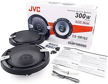 Car Speakers Jvc 6" Round Shape 2-Way Coaxial  300W Ogp Universal Fitting 02 Pcs/Set Black Cs-J620 Executive Quality