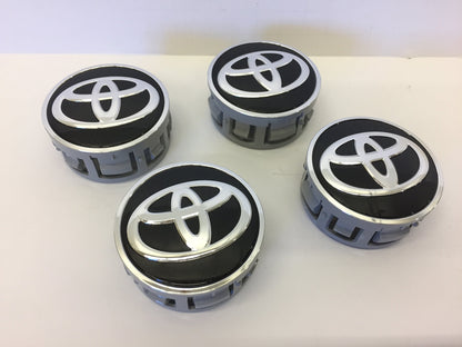 Alloy Rim / Wheel Center Hub Cup / Cap Oem Fitting Toyota Corolla 2018 Plastic Material  New 2" Toyota Logo Matt Black/Chrome 01 Pc/Pack Poly Bag Pack