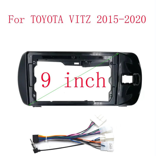 Car In Dash Touch Screen / Android Pannel / Tab Frame Only Toyota Vitz 2015 9" Piano Black Panel W/Wiring (China)