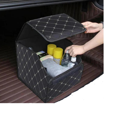 Car Trunk Organiser / Storage Box Pvc Material 7D Design Small Size  Black Standard Quality (China)